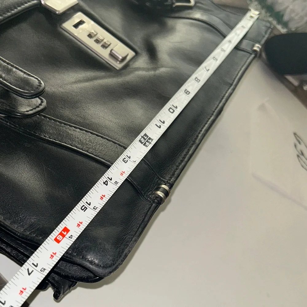 Elegant Black Leather Briefcase by Latico